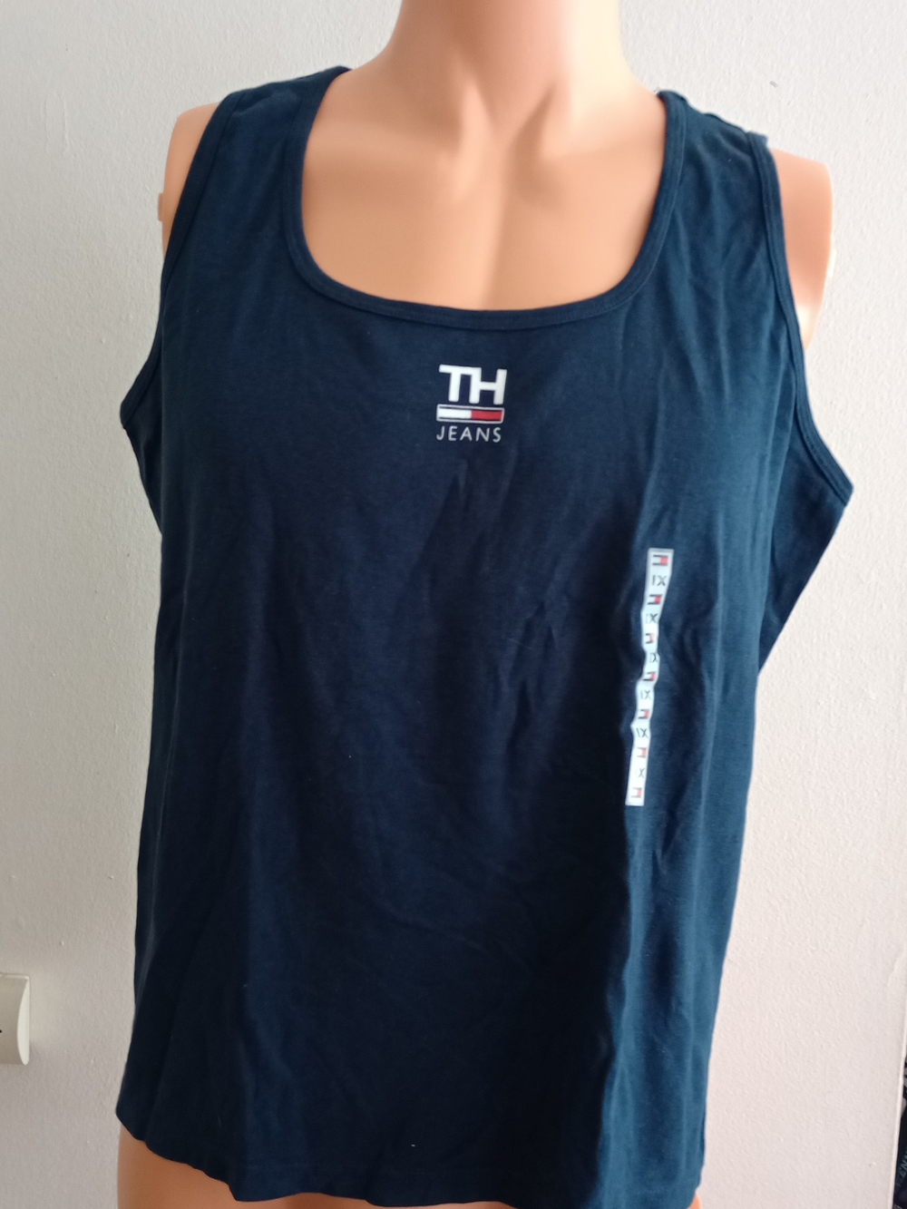Tommy Hilfiger Navy Sleeveless Tank Top - TH Jeans